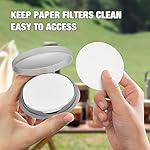 Coffee Filter Holder with Lid for Travel Replacement Part Compatible with Aeropress Original & Go Espresso Maker with Pack of 50 Count 64mm Paper Filters - Image 3