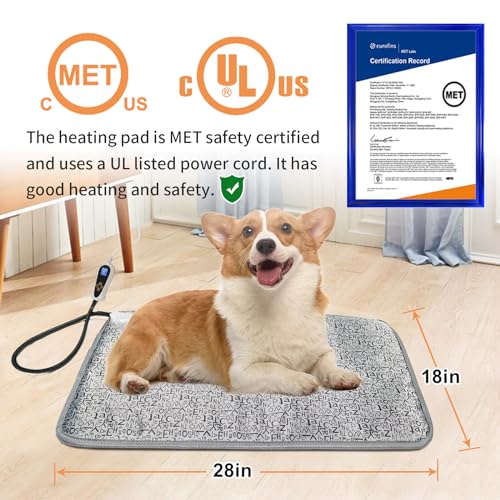 Bestio Cat Heating pad,28×18 in Medium Cat Heated Pads for Dogs,Pet Heating Pads Cats with Metal Protective Tube + Waterproof Material,Large Cat Heating for Pets Birth,Newborns or Elder Pets - Letter