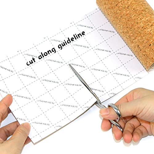 Self Adhesive Backed Cork Roll, 0.05MM Thick Natural Cork Drawer Shelf Liner for Crafters, Corkboard Paper Sheets for Furnitures and DIY Projects (Coarse Pattern, 5.5x118 inch) by Enjoy Myself - Image 4