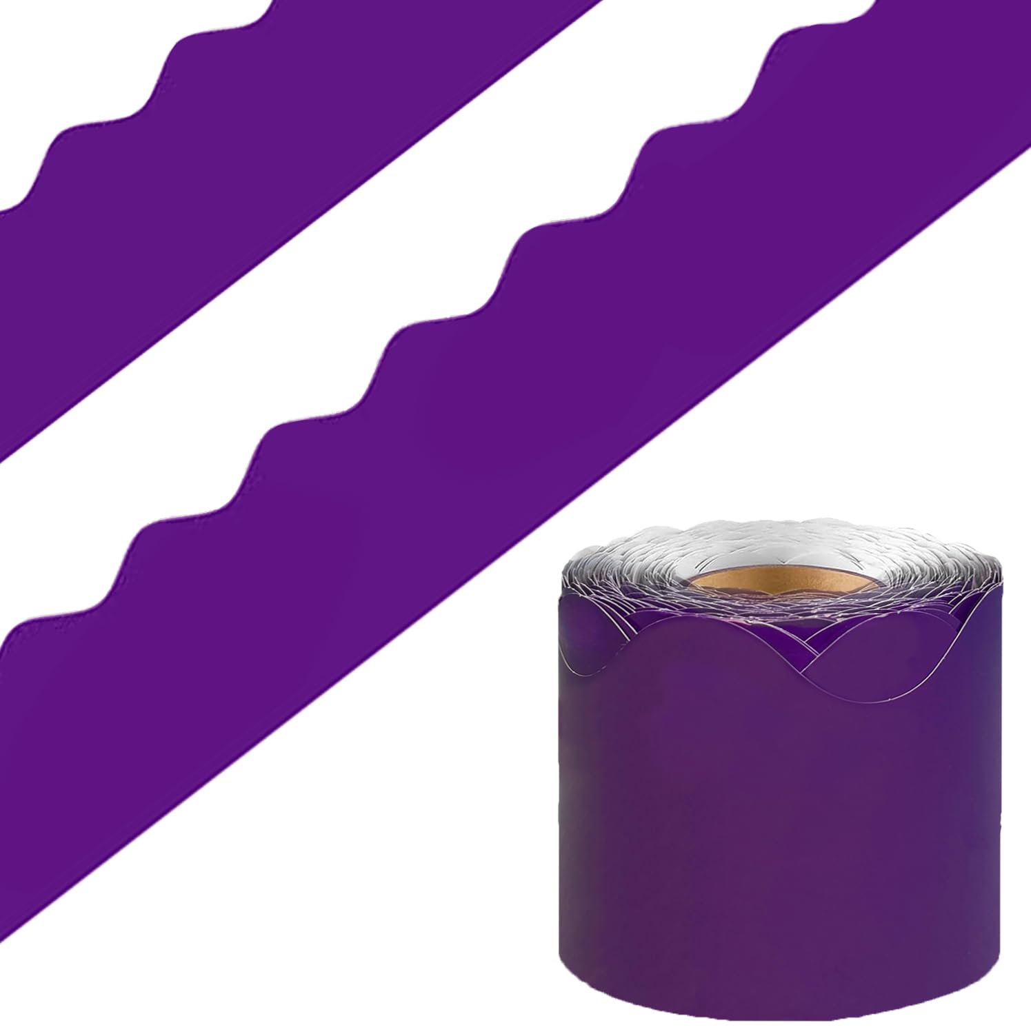 DMJUNCONG 68.9 Feet Purple Bulletin Board Border Scalloped Bulletin Board Trim for Classroom Decoration,Bedroom Wall Decoration,Home Decoration,