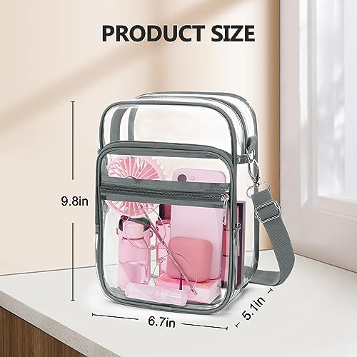Image of Blvornl Clear Crossbody Bag with Adjustable Shoulder Strap, Stadium Approved PVC Purse Bag, Messenger Bag