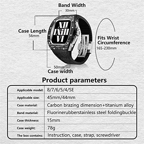 Kit modification Apple Watch 45 mm carbone véritable et FKM
