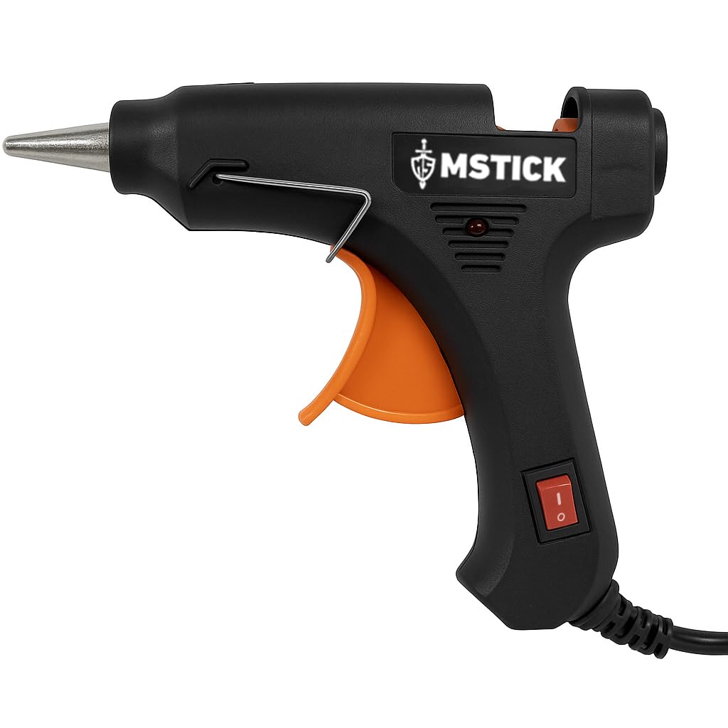 MSTICK Hot Melt Glue Gun with 5 Strong Adhesive Glue Sticks, 20W, Fast Heating and Anti-Drip Design, Ideal for DIY Crafts, School Projects, Quick Home Repairs and Creative Work (Black)-image-30