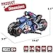 Liberty Imports 2.4Ghz RC Motorcycle Remote Control Stunt Drift Bike Racing Vehicle - 1/10 R/C High Speed Cyclone Motorbike and Riding Figure with 360° Spinning Wheels Action (Blue)