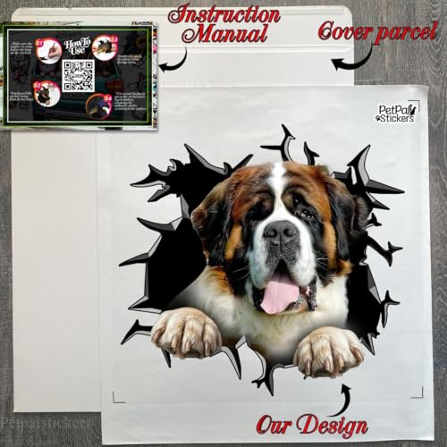Image of Vinyl Dog Stickers - Car Decals for Women & Dog Lovers (St. Bernards)