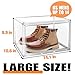 EDS FAM Clear Shoe Storage Boxes Stackable Size 14, Large Acrylic Shoe Box Sneaker Display Case for Sneakerheads Boot Handbag Purse Figure Collectibles Showcase, 1 Pack
