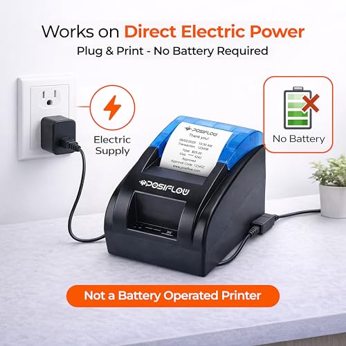 Image of 58mm Thermal Receipt Printer KP206 | USB+ BT | Fast Billing Printer for Restaurant, Retail, POS, Kiosks (PSFKP206-(U+BT) 58 mm)