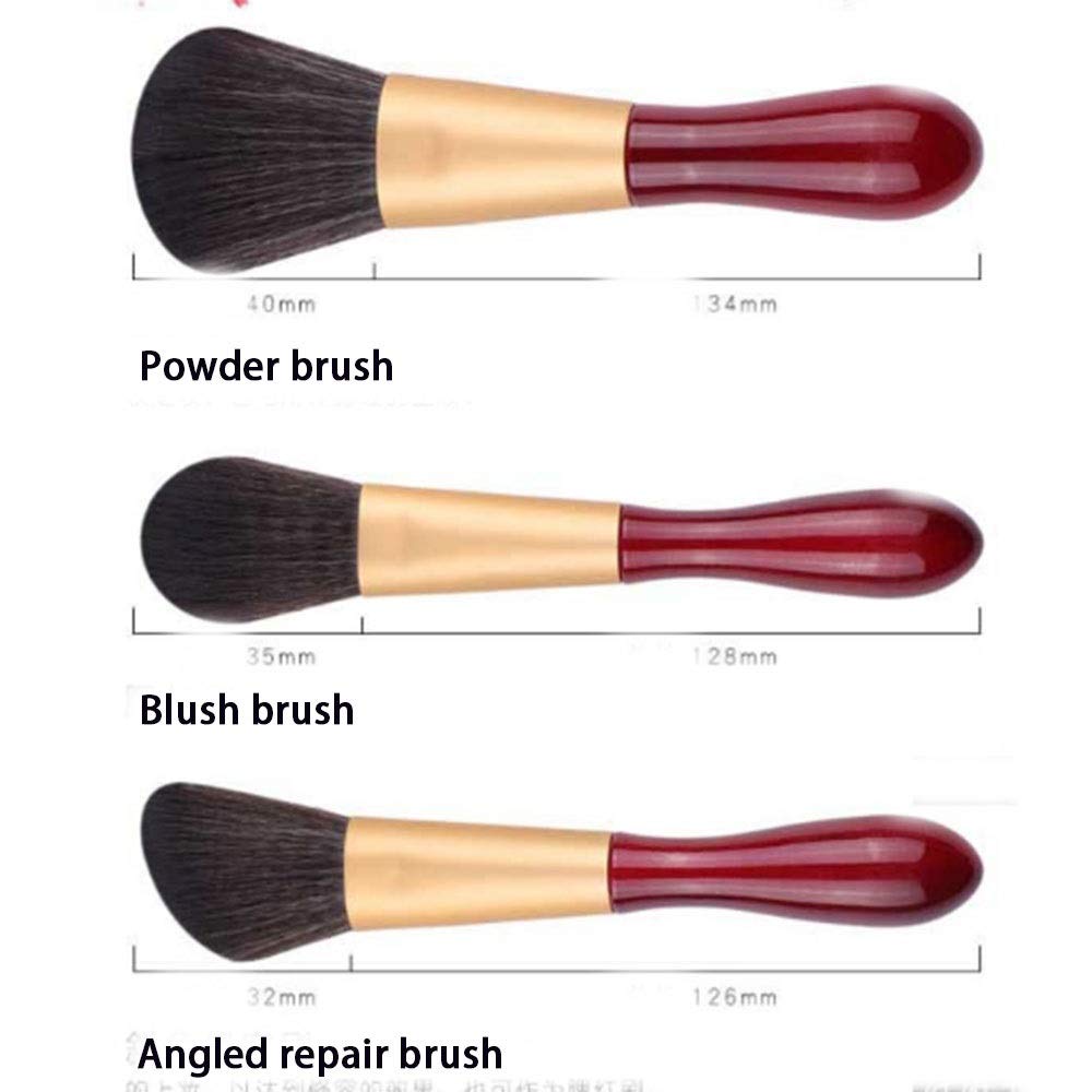 ZYFF huazhuangshua Pennello per Trucco, Otto Piccole Gocce Fondotinta per Pennelli Trucco, Set Completo Di Strumenti per La Bellezza Del Principiante Con Borsa Rossa Pennelli