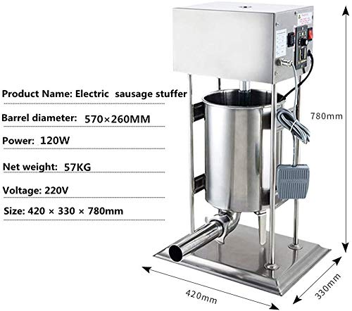 BAOSHISHAN 30L Elektrischer Wurstfüller Kommerzielle Wurstfüllmaschine Wurstfüller Edelstahl-Wursthersteller Maschine… – Bild 3