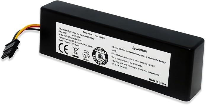 3200mAh Replacement Battery Compatible with Wyze WVCR200S Xiao-mi STYTJ02YM Xiao-mi Mop Pro/Mop P/Mop 2S Yunmi MVVC01-G Pro Haier JX37 Conga 3290 3390 3490 Robot Vacuum Cleaner 14.4V
