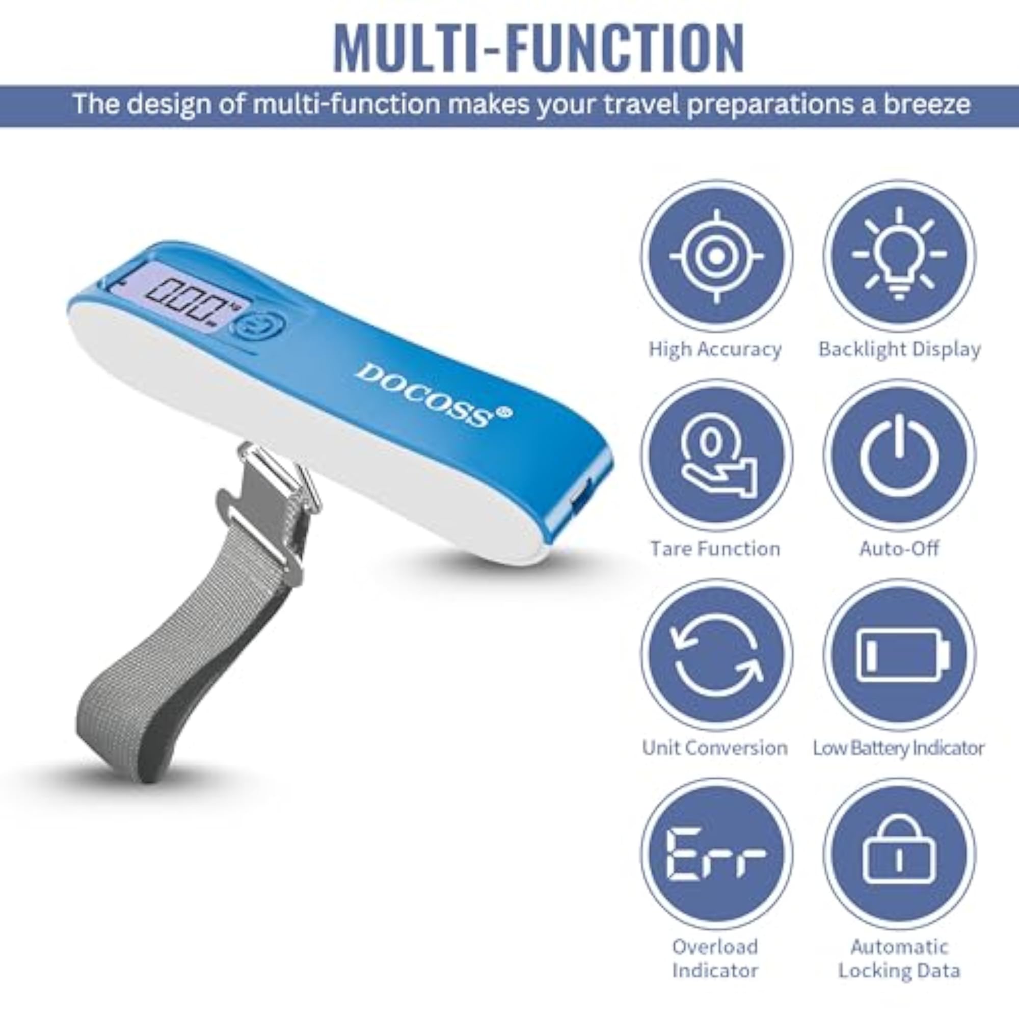Portable Luggage Weighing Scale with Power Bank - 50kg Capacity