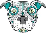 Pitbull Pitty Sugar Skull Tattoo Breed Dog Full Color Art Vinyl Auto Decal Sticker for any Smooth Surface (3 inch)