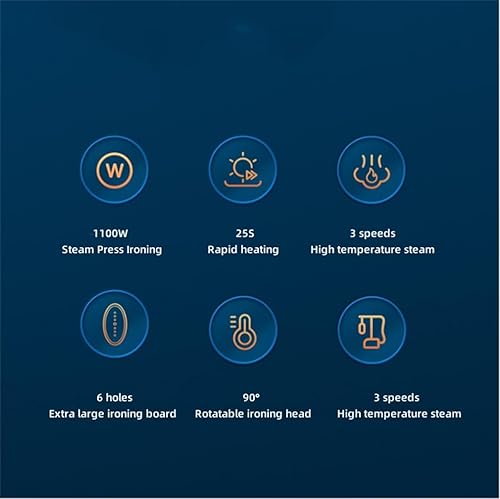 Miniatura 2 de DAUTAI Hierro de vapor de mano penetrante fuerte, vaporizador portátil para vaporizador de ropa, 3 velocidades de rotación de 90, vaporizador de