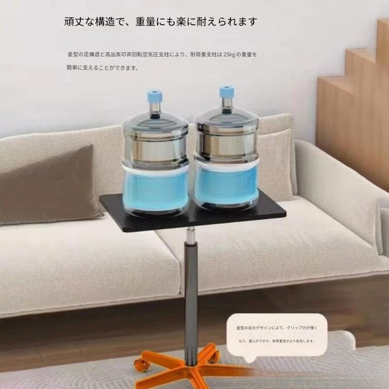 サイドテーブル プロジェクター台昇降デスク ワークデスク ガス圧昇降 折り畳み式ハイテーブル 自由に高さ調節可能 キャスター付き 省