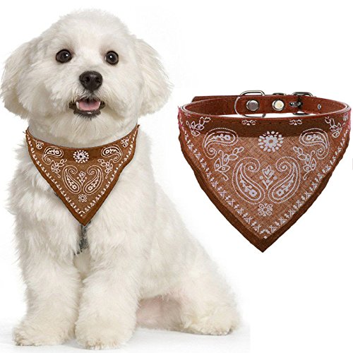 Image of Sage Square Adjustable Scarf Bandana Neckerchief Collar Neck Tie for Puppy /Cat /Kitten (Brown), Pack of 1