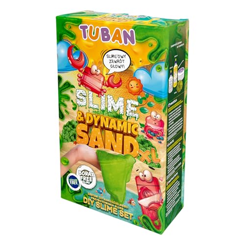 TUBAN DIY Slime & Dynamischer Sand Set – Für Kinder – Kleber Aktivator Dynamischer Sand Spatel Behälter Geburtstag – Für Mädchen und Jungen XL