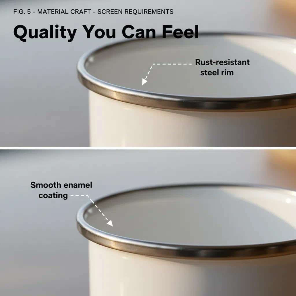 4 Pcs Sublimation Blank Enamel Mug with Silver Rim Camping Travel Coffee Metal Mug 12 oz Can be used as a gift for Christmas Thanksgiving Mother's Day Father's Day - Image 6