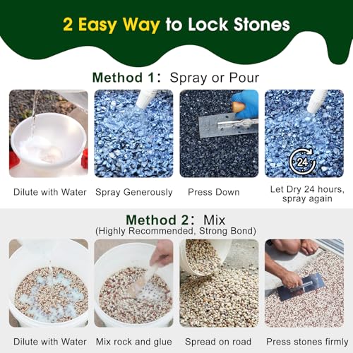 teexpert 1 gallon rock glue for landscaping – Strong Pea Gravel Binder & Stone Adhesive Image 7