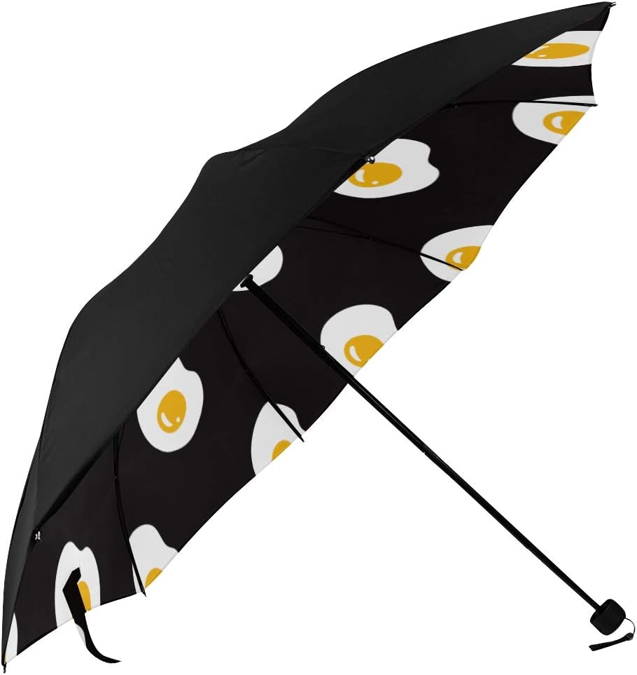 Portable Sun Umbrella Yellow Fried Christmas Breakfast Egg