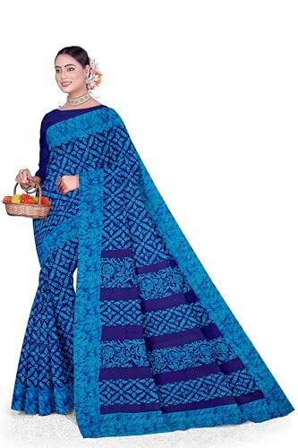 Image of TAMAIRA FASHION Mulmul Pure Cotton Saree For Woman Batik Printed |Office Wear Daily Wear Sarees For Women Without Blouse Piece(Available in 10 Colours)
