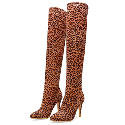 Cuissarde aiguilles talons hauts bottes extensibles pointues stretch