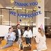 NO-DIY We Appreciate You Banner Thank You For All You Do Banner, Glitter Employee Appreciation Decorations, Gold Blue We Appreciate You Decorations for Staff Nurse Doctor Teacher Appreciation Party