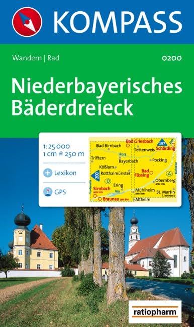 Niederbayerisches Bäderdreieck: Wander- und Radtourenkarte. Bad Birnbach, Bad Füssing, Bad Griesbach. GPS-genau. 1:25.000