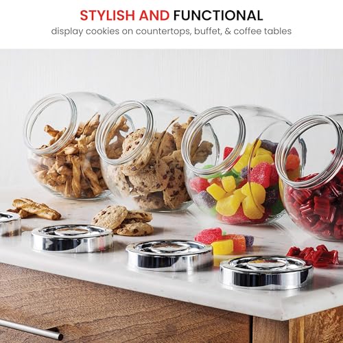 Bormioli Rocco Pandora Glas Candy Jar 75 Unzen Keksdose mit Kunststoff luftdicht verschließbaren Deckel 2-Wege-Display Bulk-Food Vorratsdose für Snacks, Trockenfutter, Geleebohnen Kanister,