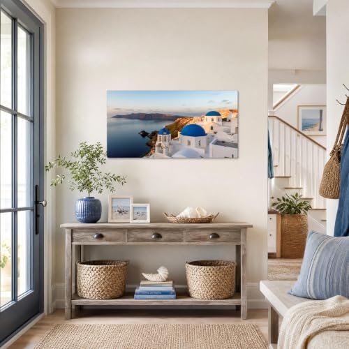 Image of Wall Art Santorini Island Skyline at Sunrise