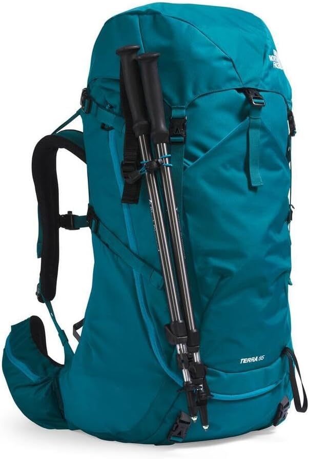 Miniatura 5 de The North Face Mochila Terra 55 para mujer  Mochila de senderismo con ajuste específico para mujeres, cinturón acolchado en la cadera, apertura