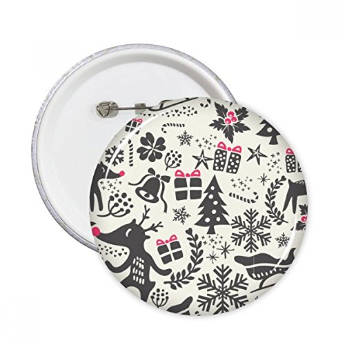 Badge bouton de Noël pour vestes et sacs, déco festive sur textile - Lot de 5 L