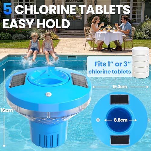 Diffuseur chlore piscine AearKing 5x3 pouces flottant avec lumière - 3