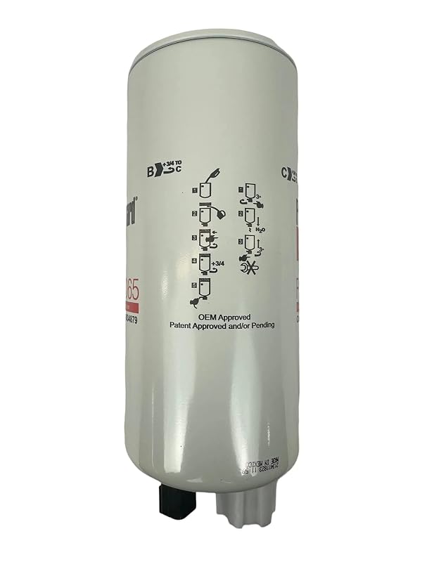 Fleetguard FS1065 Fuel/Water Separator For Cummins 4934879, ISC07 StrataPore Media, 98.7% Efficiency, 10-Micron Rating, 1-14 UNS-2B Thread Size, 9.79"H x 3.69"OD by Fleetguard - Image 2
