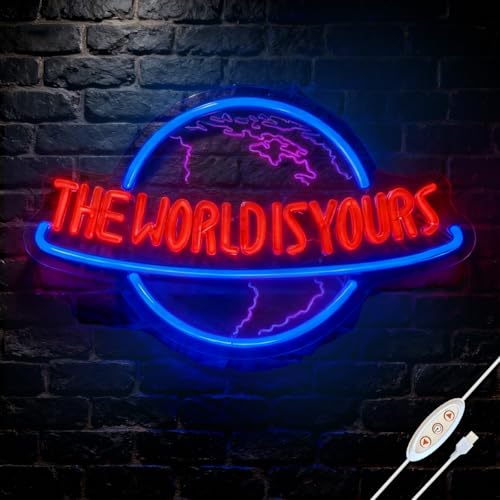 The World Is Yours Neon Sign Wall Decor Game Room Man Cave