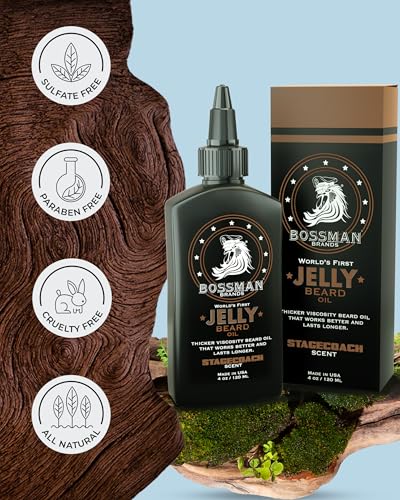 Bossman Jelly Beard Oil for Men (4 oz, Stagecoach Scent) – Softens, Moisturizes & Conditions with Natural Ingredients - Image 5