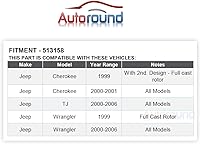 Vista 2 de Autoround 513158 Buje de rueda delantera y conjunto de rodamiento para Jeep Wrangler 1999-2006, Cherokee 1999-2001, TJ 2000-2006, 5 lengüetas