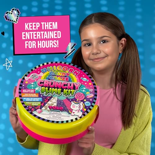 YOLO Unicorn Candy Craze Slime Kit - DIY Slime Making Set for Girls 8-12 with 40+ Magical Add-ins, Glitter & Cloud Slime Supplies