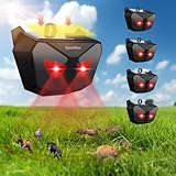 Repellente per Gatti Esterno, Repellente Piccioni Solare Muto Flash, Dissuasore per Uccelli Impermeabile, Repellente Gatti Cani Giardino per Animali Notturni Gatti/Cani/Uccelli/Topi, Confezione da 4