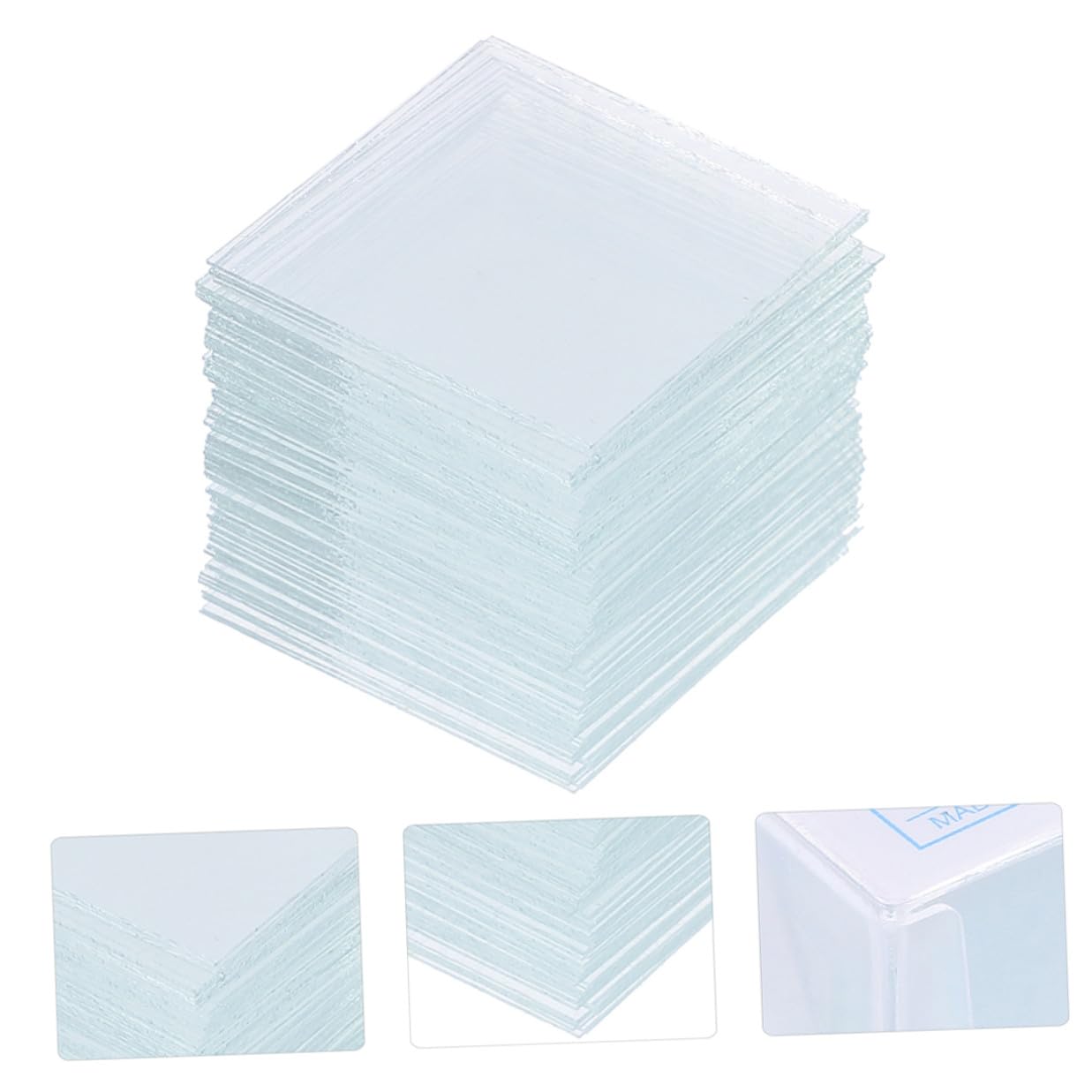 500Pcs Transparent Glass Coverslips for Microscopy Cover Slips Compatible with Compound and Stereo Microscopes for Laboratory Specimen Preparation and Educational Use