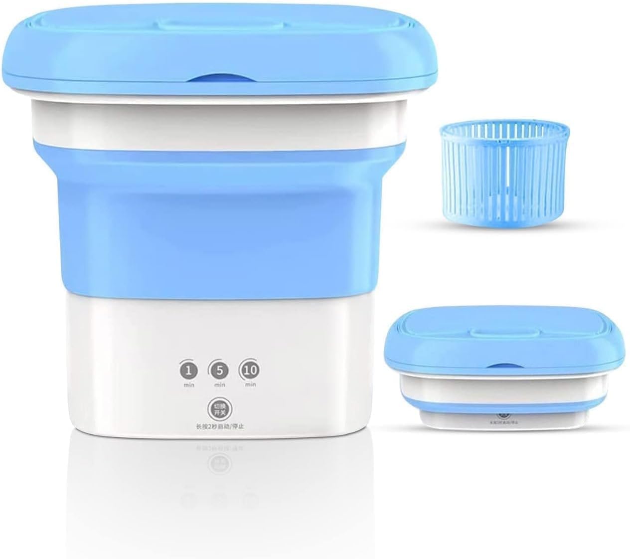 Mini Washing Machine SRSARVY Portable Foldable Automatic Washer for Baby Clothes, Underwear, Travel and Small Laundry Loads with Compact Lightweight Design (B5B)