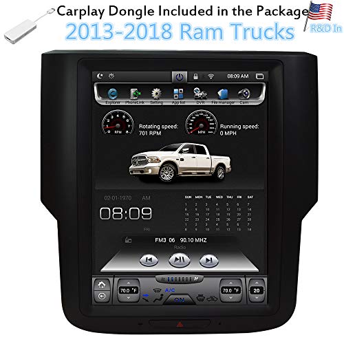 LinksWell T-Style Radio Head Unit Car Stereo Fit for Ram 2013-2018 Trucks 1500