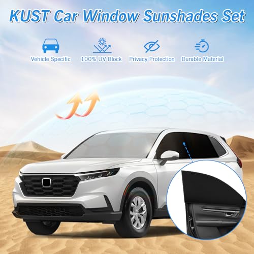 Image of KUST Windshield Sun Shade Umbrella for Honda CR-V 2023 2024 2025 2026 Rear Window Shades 100% UV Protection and Blackout Privacy 5PCS Car Window Covers Accessories