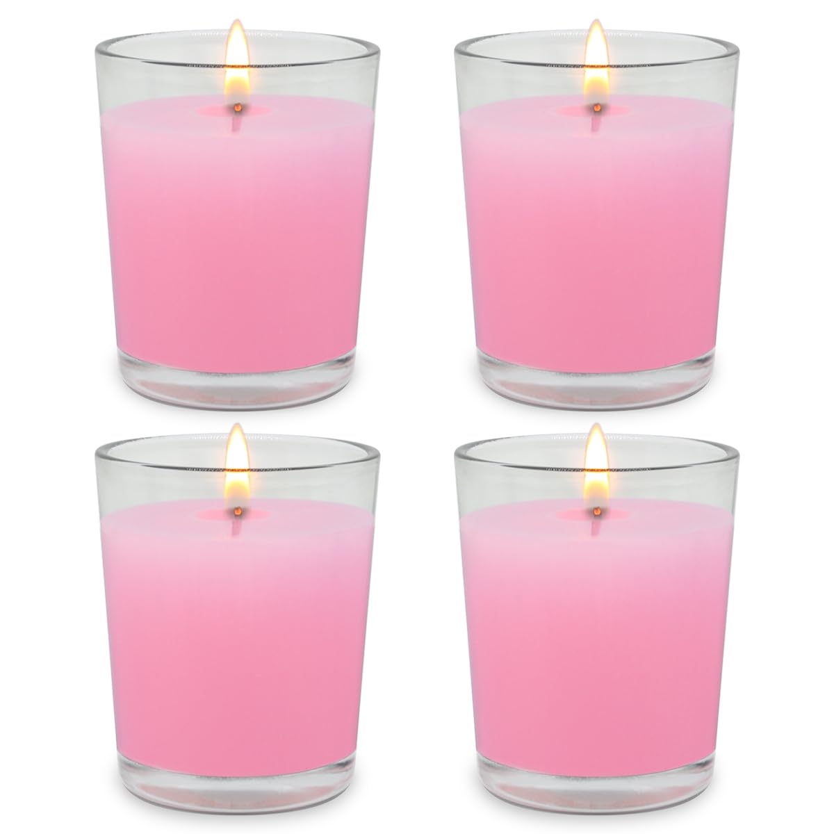 Bougies votives roses non parfumées pour fête et spa