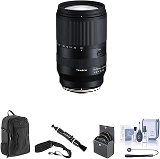 Tamron 18-300mm f/3.5-6.3 Di III-A VC VXD Lens for Fuji X Bundle with Backpack, 67mm Filter Kit, Camera Strap, Lens Cleaner, Cleaning Kit, Universal Lens Cap Tether
