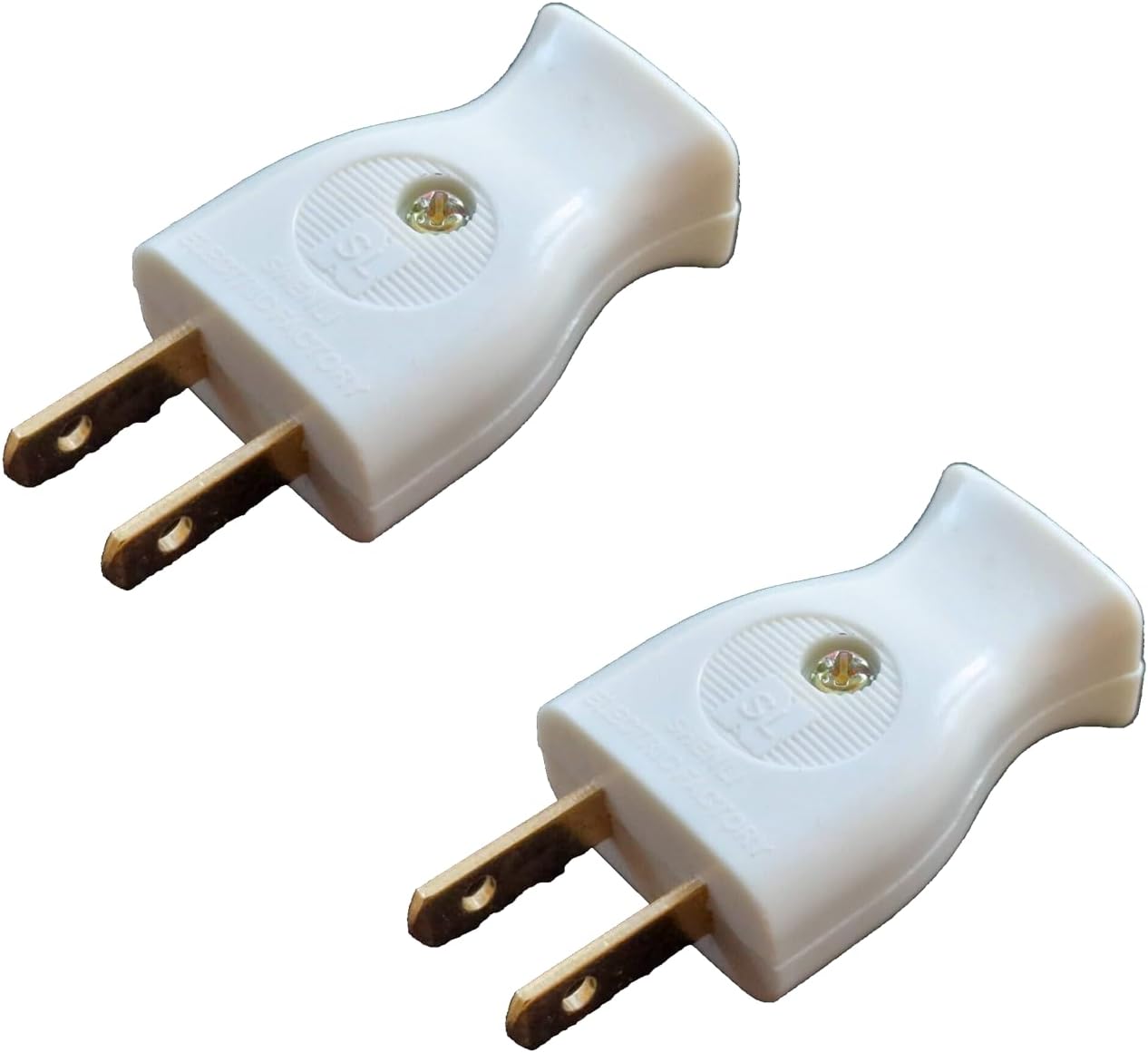 Generic Pack of 2 US Type A rewireable plug white