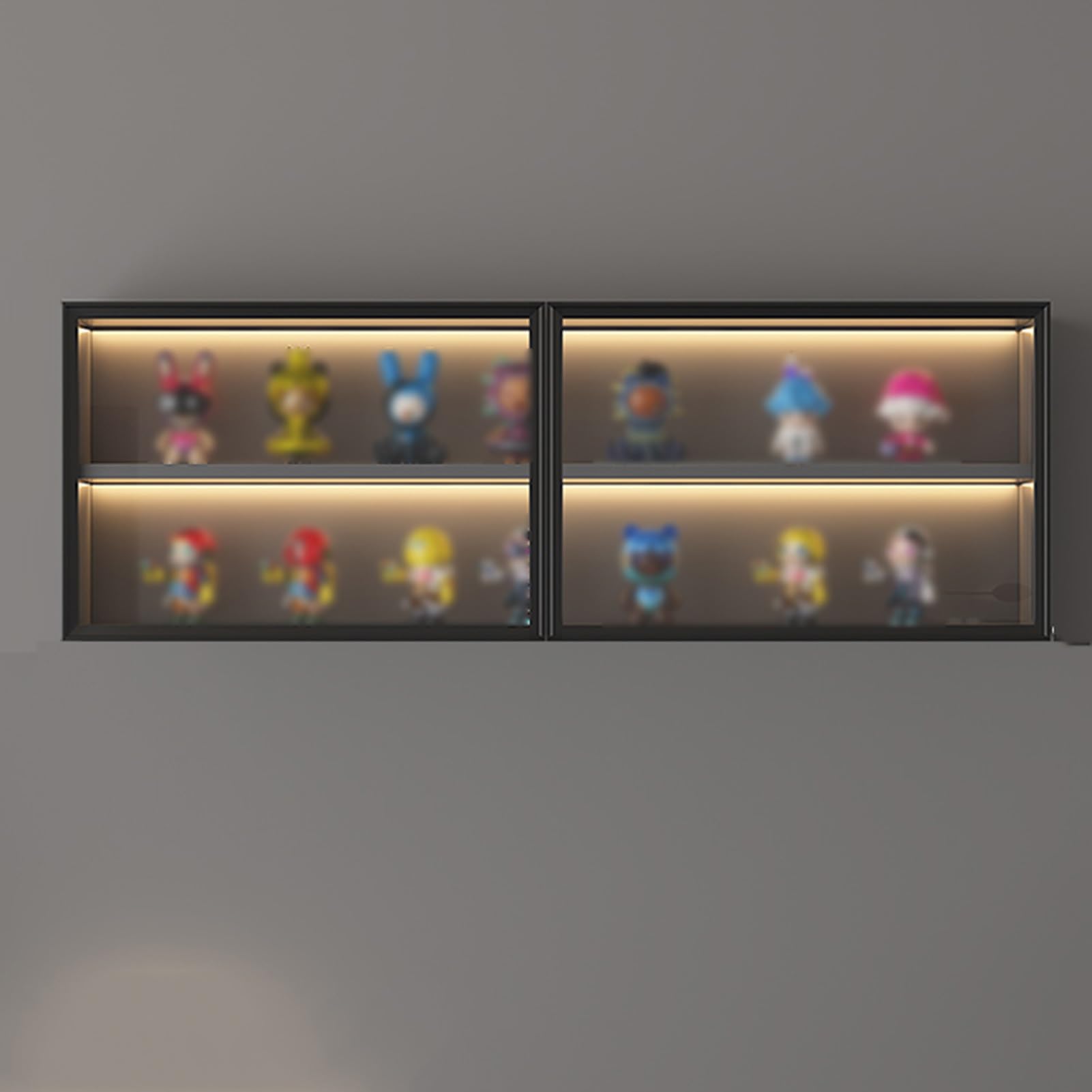 GOCHUSX Clear Display Case Box, Display Case for Figures, Collection Display Case, Wood Wall-Mounted Display Case for Collectibles Mini Action Figures(120x30x38cm)