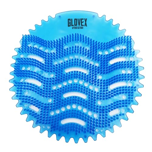 GLOVEX - Men's Urinal Deodorizer Screen Anti-Clogging, Anti-Splash with Fragance - 10 Pack (Blue Ocean Mist)