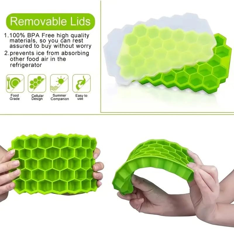 Bandeja de hielo de silicona con 37 celdas hexagonales miniatura 2