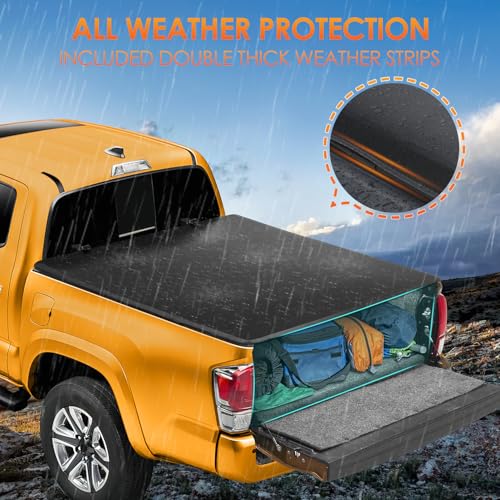 Image of Nilight Soft Tri-Fold Tonneau Cover for Toyota Tacoma 2016-2023 5ft Bed