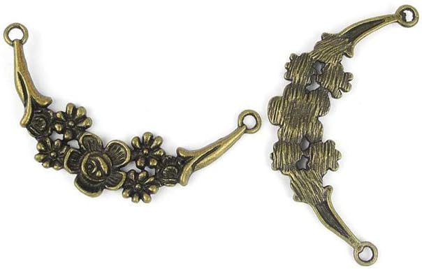 Jewelry Making Charms DE087 Flower Connector Ancient Bronze Retro Findings Bulk